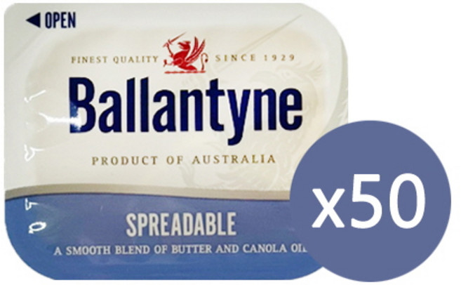 미니버터 발렌타인 스프레더블 포션버터 7g (호주산) x 50개 / 일회용 가염버터