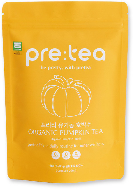 프리티 유기농 호박수 호박차 카페인없는 100% 국내산 늙은호박, 1.5g, 1세트, 20개입