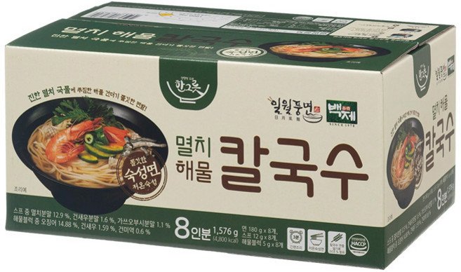 [코스트코] 면사랑 일월풍면 멸치 해물칼국수 197g, 16개