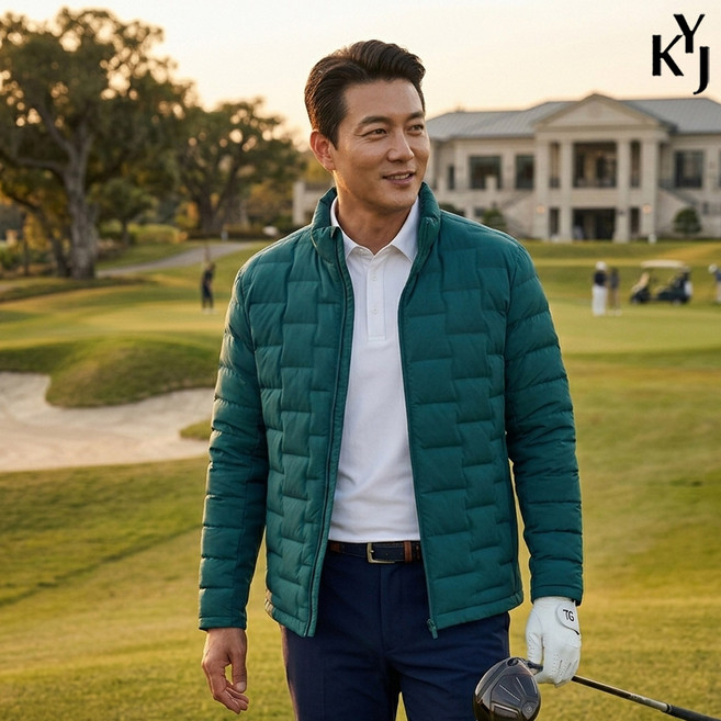 [간절기겨울용]김영주스포츠 남성 무봉제 다운 경량 패딩점퍼 MJ113