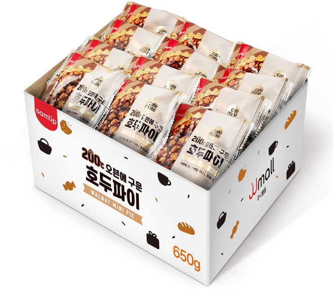 삼립 200도 오븐에 구운 호두파이 타르트 간식, 650g, 1박스