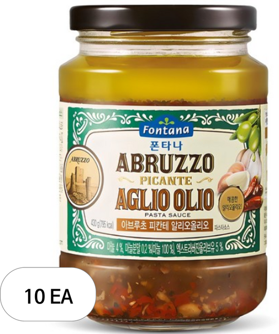 폰타나 아브루초 피칸테 알리오올리오 파스타소스, 430g, 10개