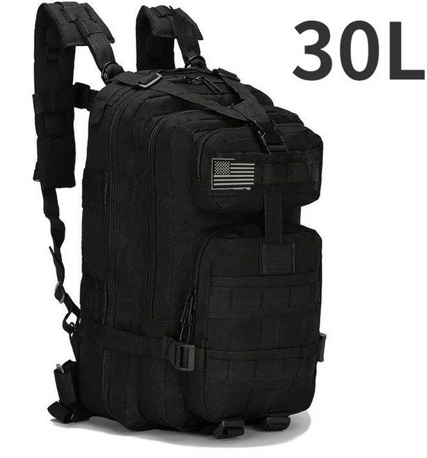 50L/30L 카모 가방 배낭 아웃 캠핑 남자 하이킹 몰리 사냥 방수, Bla (30L)