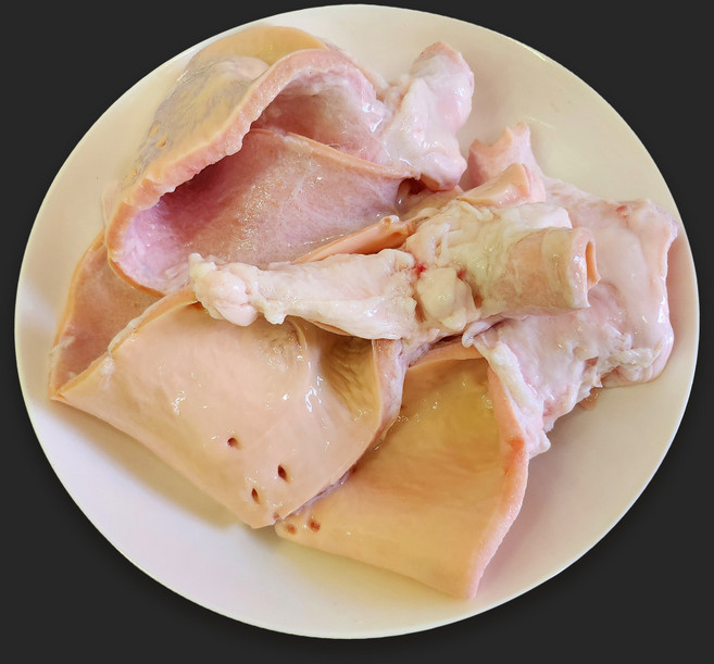 한우 국내산 오드레기 500g 부산물 염통줄기 힘줄 염통 뉴티질 중국간식 연변 쯔란 스지 양지 소곱창, 1개