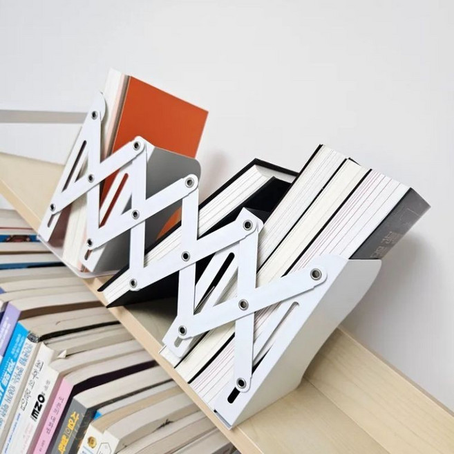 길이조절 접이식 자바라 철제 책꽂이 북스탠드, 상세페이지 참조