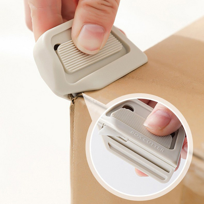 1+1 휴대용 언박싱 커터 안전한 택배 개봉 미니 택배칼, 1개, 블랙