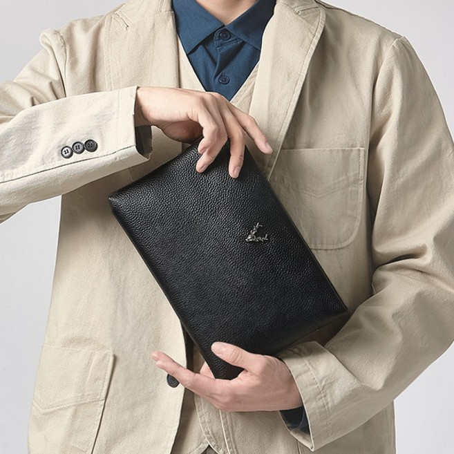 애드에딧 B급 소가죽 애탠 클러치백