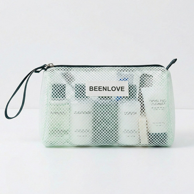 에클라 수영장 세면 워시용품 메쉬 파우치, Sky