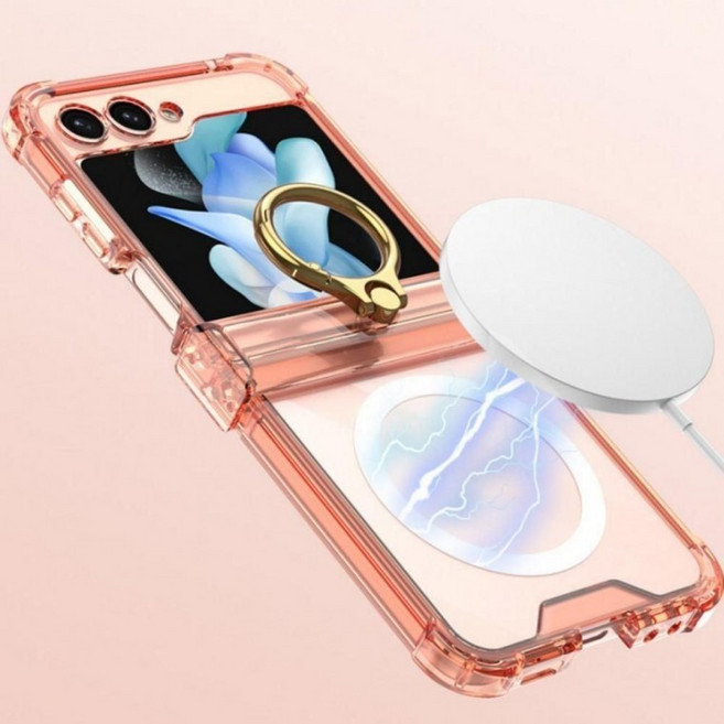 경량 골드링 케이스 하드 범퍼 z플립 맥세이프 젤리_2025100001EA, 1개, 플립7-힌지보호골드링_그린(MS)