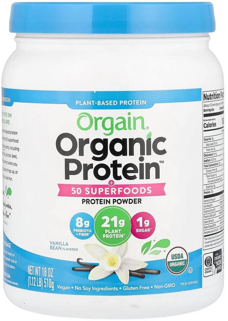 올게인 단백질 프로틴 Protein 분말 50가지 슈퍼 푸드 식물성 바닐라빈 510g, 1개 - 쿠팡