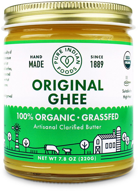 퓨어 인디언 푸드 수제 유기농 오리지날 GHEE 기버터, 220g, 1개