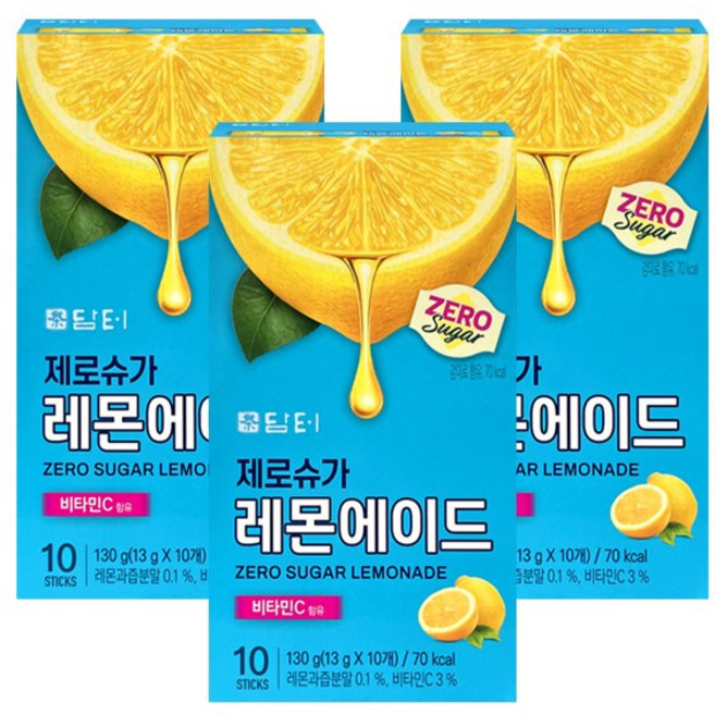 담터 제로슈가 레몬에이드, 3개, 10개입