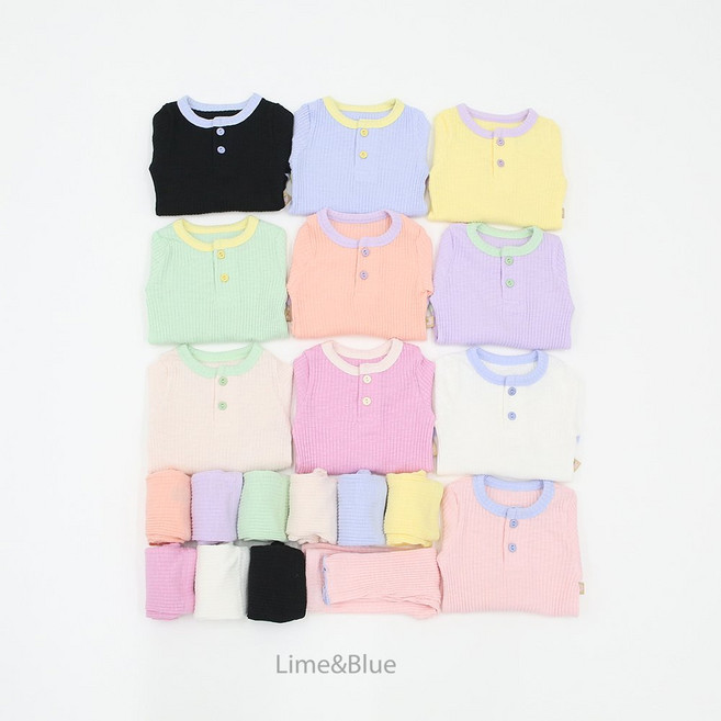 라임앤블루 아기실내복 남여공용 슈슈 마시멜로 슈트 (1-15m)