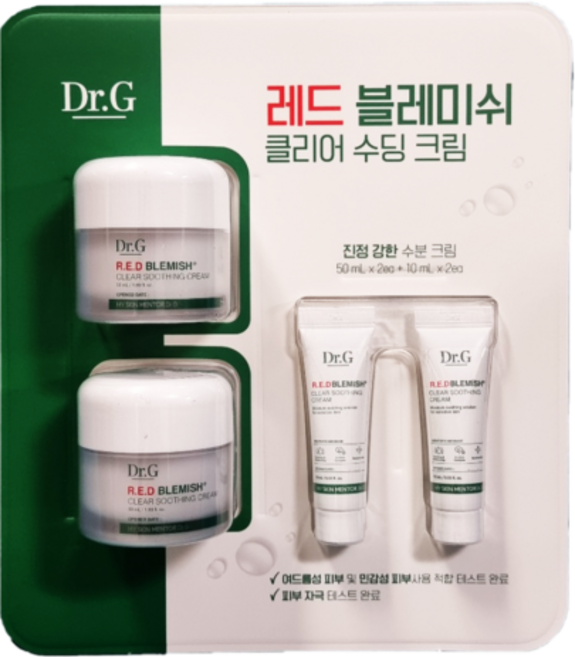 닥터지 레드 블레미쉬 클리어 수딩크림 50ml(2ea)+10ml(2ea) 시카 수분 진정, 1개