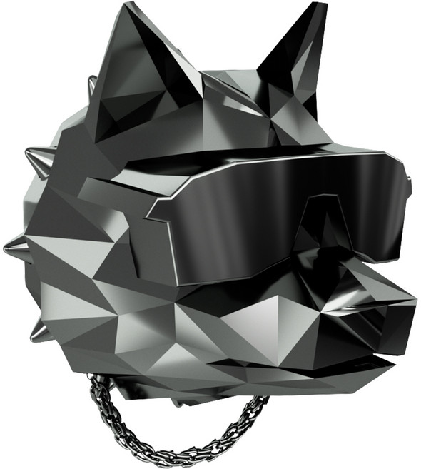 쓰리나인 차량용 방향제 불독 힙한늑대 (본체+향1p), 1개, 어벤투스, 크롬블랙