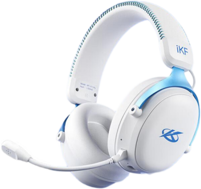 iKF V11 Pro 블루투스 무선 게이밍 헤드셋 7.1서라운드 4모드 연결, 화이트블루