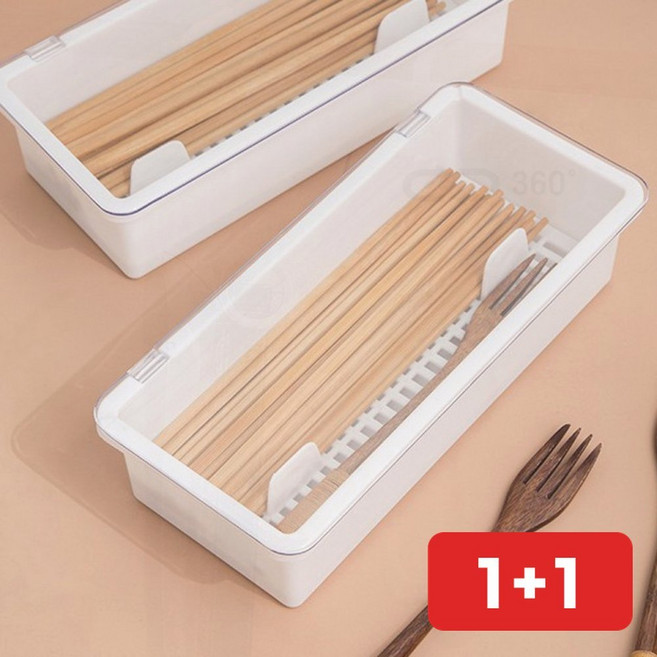 젓가락통 물빠짐 수저 보관 주방 뚜껑 업소 가정 식당, 상세페이지 참조, 1개