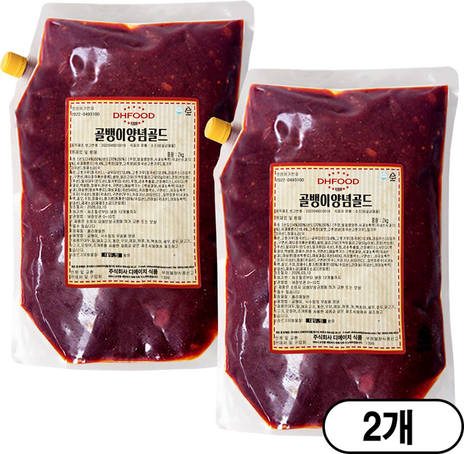 [디에이치푸드] 골뱅이양념골드, 2개, 2kg
