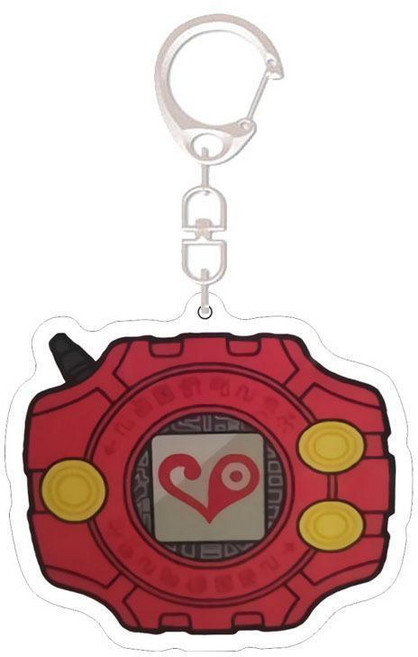 디지몬 피규어 어드벤처 디지바이스 문장 키링 열쇠홀더 키홀더 레드 1개 스카이
