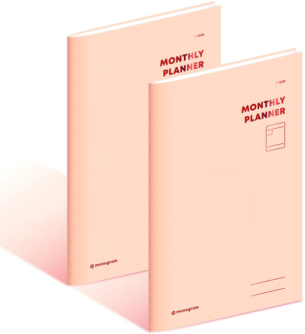 모노그램 1YEARS 먼슬리 플래너 MG-0043, CarnivalPink, 2개