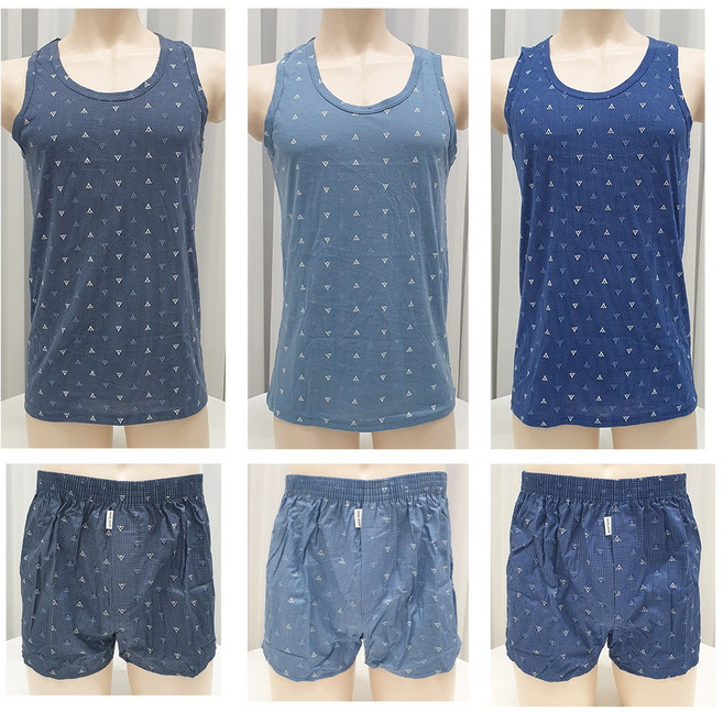 인유어스 오마샤리프 신사용 남성 런닝+트렁크 팬티 순면 상하의 3종 세트