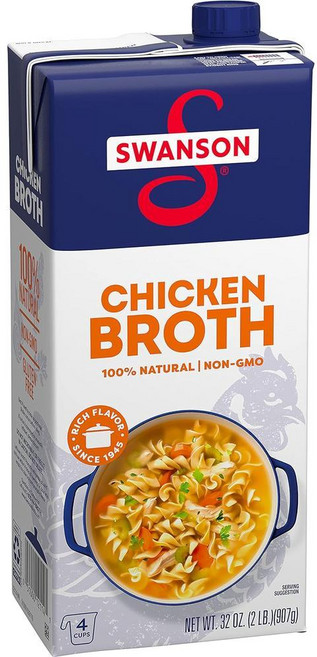 스완슨 100% 내추럴 글루텐 프리 치킨 브로쓰, 907g, 4개