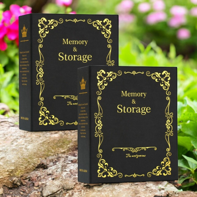 앞날앤 포켓식 사진 앨범 사진첩 2P, 100매, 블랙