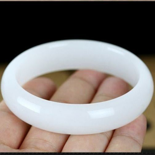 新疆白玉手鐲，純天然玉鐲，附證書, 1個, 扁條 新疆白玉【支持鑒定】,63