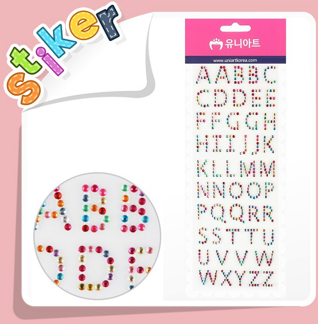 꾸미기 DIY 재료 스티커 6 / 유니아트 비즈스티커 105종 다꾸 다이어리 DIY 미술재료, 1개, 비즈스티커 22번