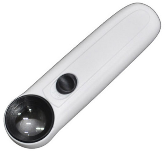 엠케이테크 소형 확대경 루페 (건전지포함) 고휘도 LED 휴대용 40배율 돋보기, 1개