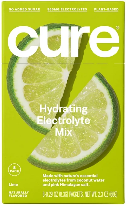 큐어 하이드레이팅 일렉트로라이트 믹스 라임 8개입 - 쿠팡