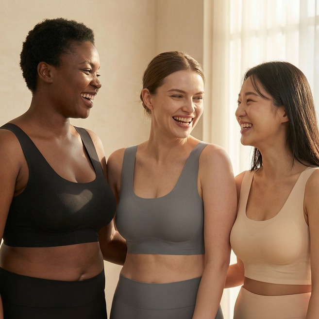 말랑마쥬 심리스 노라인 누디 브라탑 심리스브라