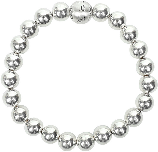 무광 옴마니반메훔 실버925 팔찌 옴 불교 은볼팔찌 8mm (2 size)
