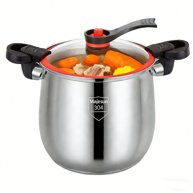 Majesun 저압냄비 304스텐 인덕션 압력솥, 1개, 본색, 8L