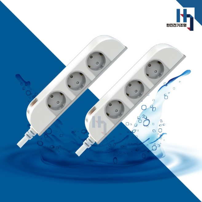 현대일렉트릭 방수방진 양방향 멀티탭 콘센트 6구 (1.5M 3M 5M), 1개, 화이트, 1.5m