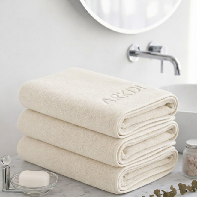 아크디 먼지없는 고급 바스타월 대형, 오트, 1개