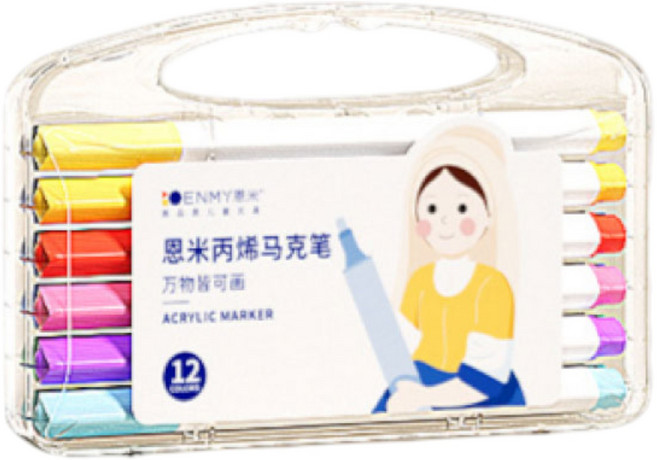 ENMY 恩米 丙烯馬克筆, 1個, 單頭, 12組