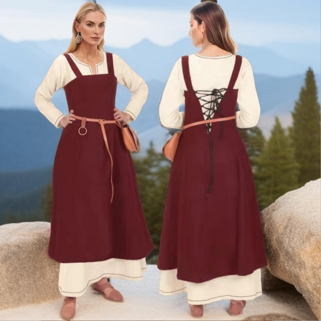 여성용 중세 유럽 스위스 하이디 목장 전통복 (앞치마 있는 코르셋 의상)