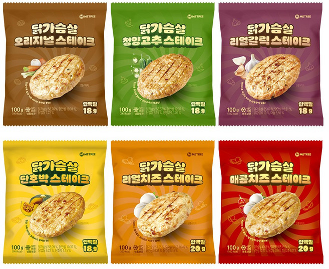 미트리 닭가슴살 스테이크 6종 혼합, 100g, 42개