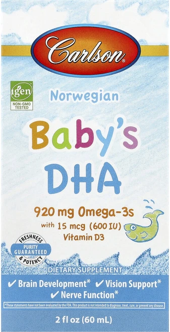 칼슨 노르웨이산 유아용 DHA 60ml (2fl oz), 1개 - 쿠팡