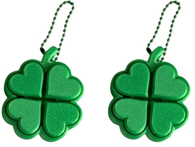 소소온 행운 네잎클로버 클릭커 키링 열쇠고리 가방 키체인 스트레스 해소