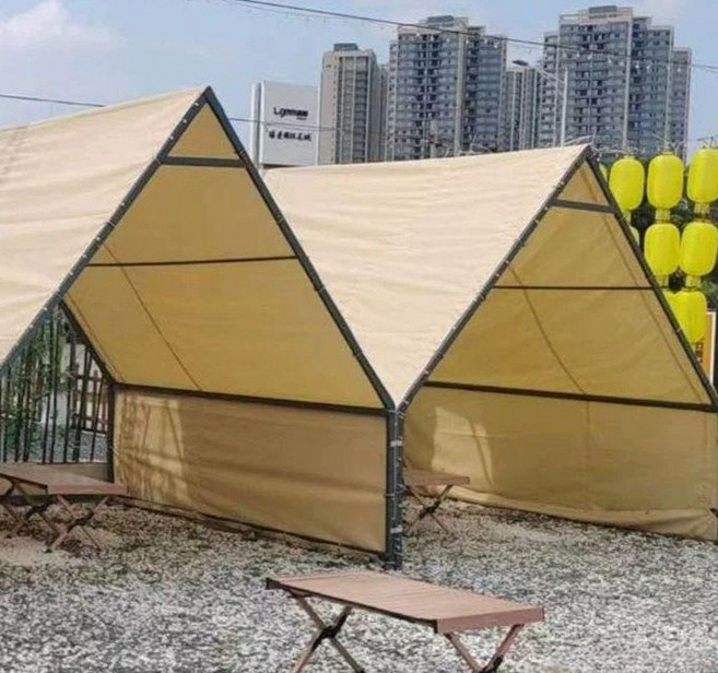 야외 인디언 텐트 천막 오두막 방갈로 하우스 플레이하우스 대형 캠핑 벙커돔 마당 돔형 텐트, 1.5x2m, 350g 경량 화이트