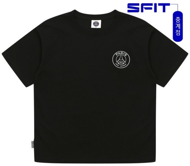 에스핏 중계점 25년 여름신상품 대전 막~시작! 파리생제르망 PSG메탈 크레스트 티셔츠 (블랙) SJZ304MKRT72 #매장 판매 BEST!!#티셔츠 맛집#주니어