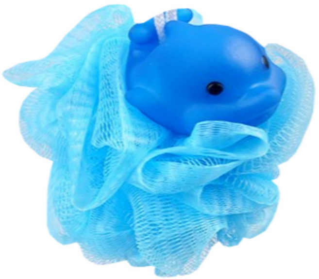 미소라인F 소리나는 동물 샤워볼 저자극 부드러운 샤워볼, 돌고래, 1개, 1개입
