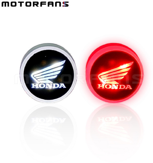 2WAY 엠블럼LED 54mm 원형 릴레이내장형, 1개, 혼다 레드