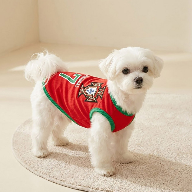 쪼꼬마미 강아지 국가대표 축구복 농구복 유니폼 대형견 옷 빅사이즈 6XL 여름 쿨조끼 메쉬 민소매 애견의류 골든리트리버 시밀러룩 커플룩 6종, 1개, 포르투갈