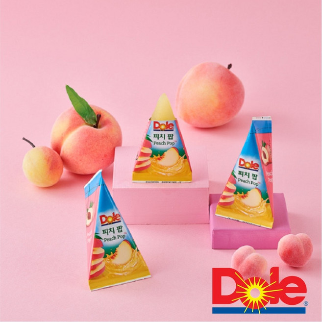 Dole 얼려먹는 과즙 팝 복숭아 64ea 과일주스 아이스 슬러시 무색소 무보존료, 100ml