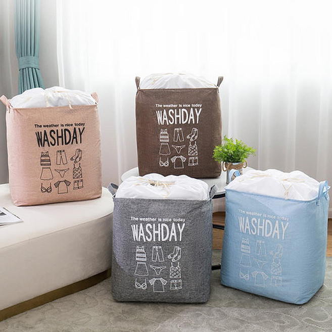 겨울 옷 정리 끝 패브릭 의류 이불 보관함 75L, 그레이, 1개