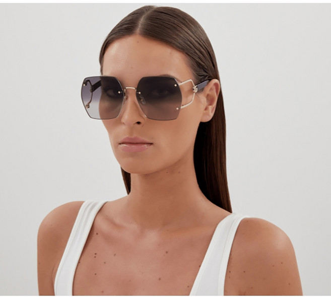 GUCCI 金配黑色腳太陽眼鏡 GG1564SA