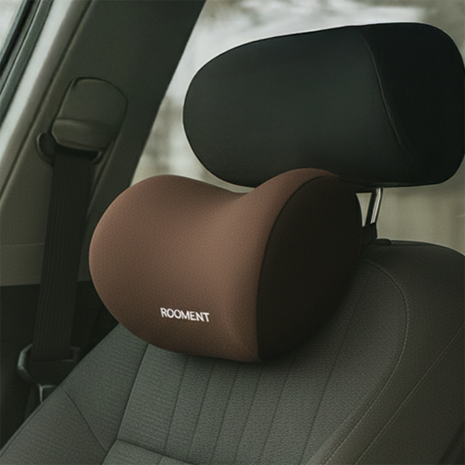 루먼트 자동차 목쿠션 사무실 의자 메모리폼 목베개, 1개, 브라운